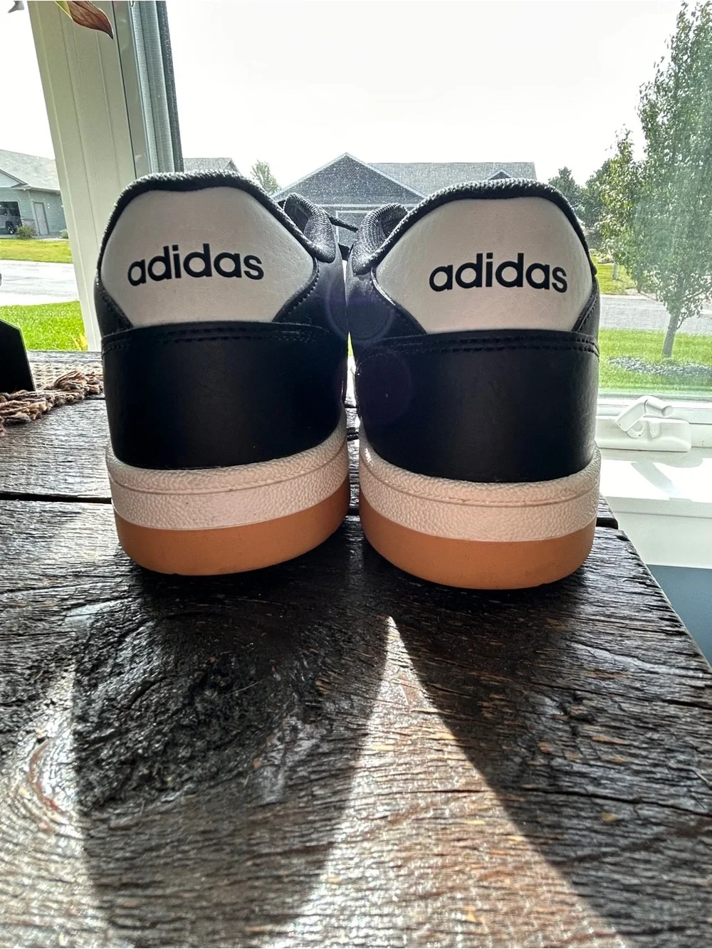 adidas Black, White and Gum Low-Top Sneakers